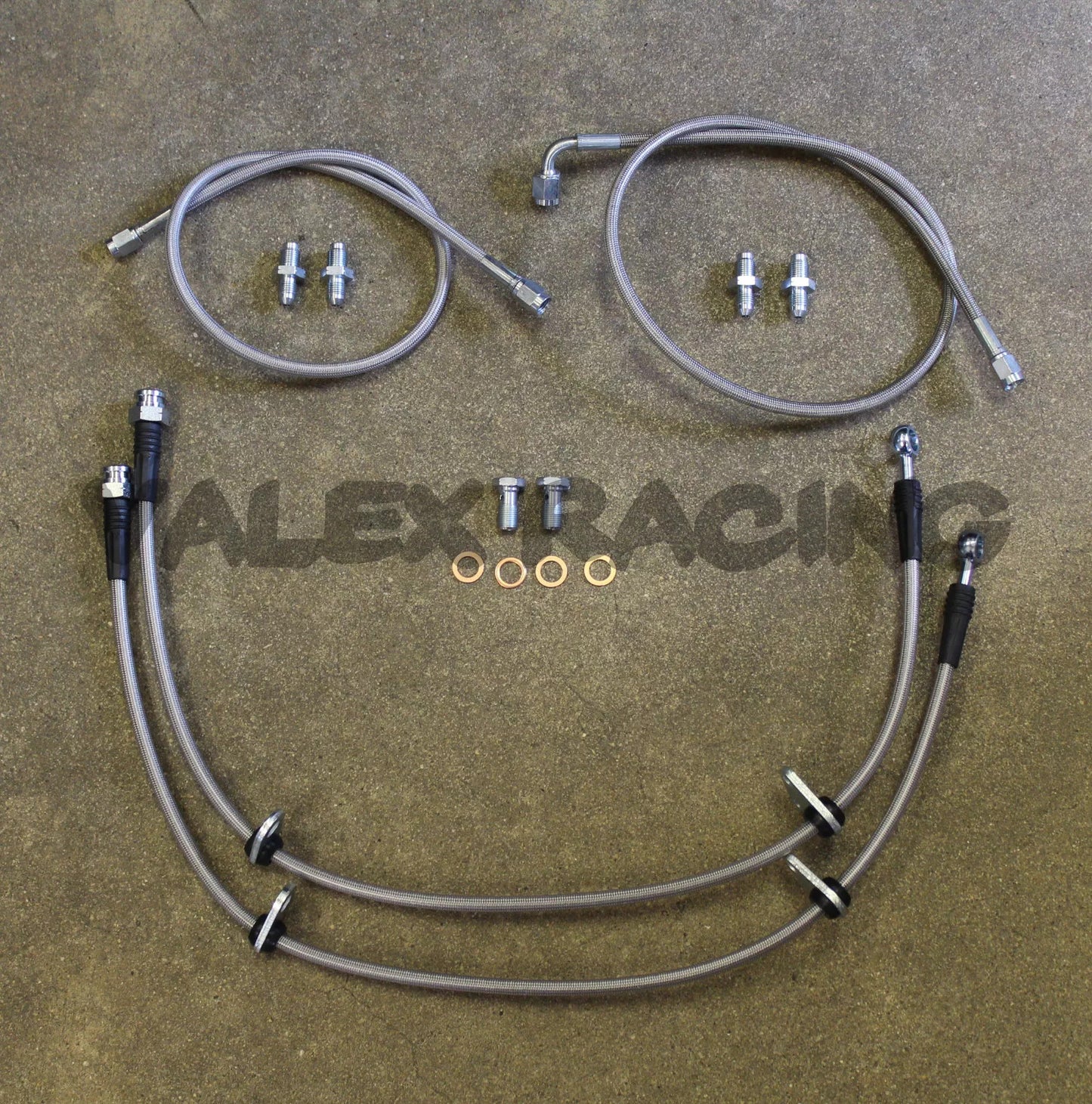 Complete Stainless Front Brake Line Replacement Kit For 01-05 Honda Civic EM2