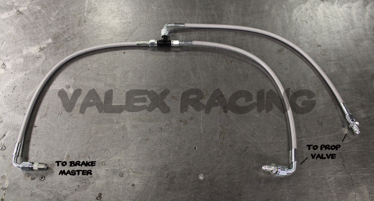 Black Braided Brake Boost Delete Lines (for aftermarket master) Honda Acura