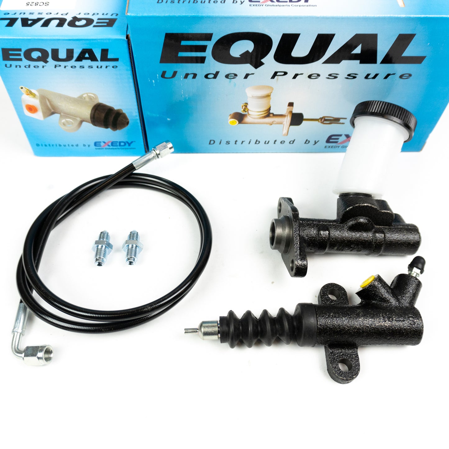Exedy Master & Slave Cylinder & Stainless Clutch Line Kit 90-05 Mazda Miata MX5