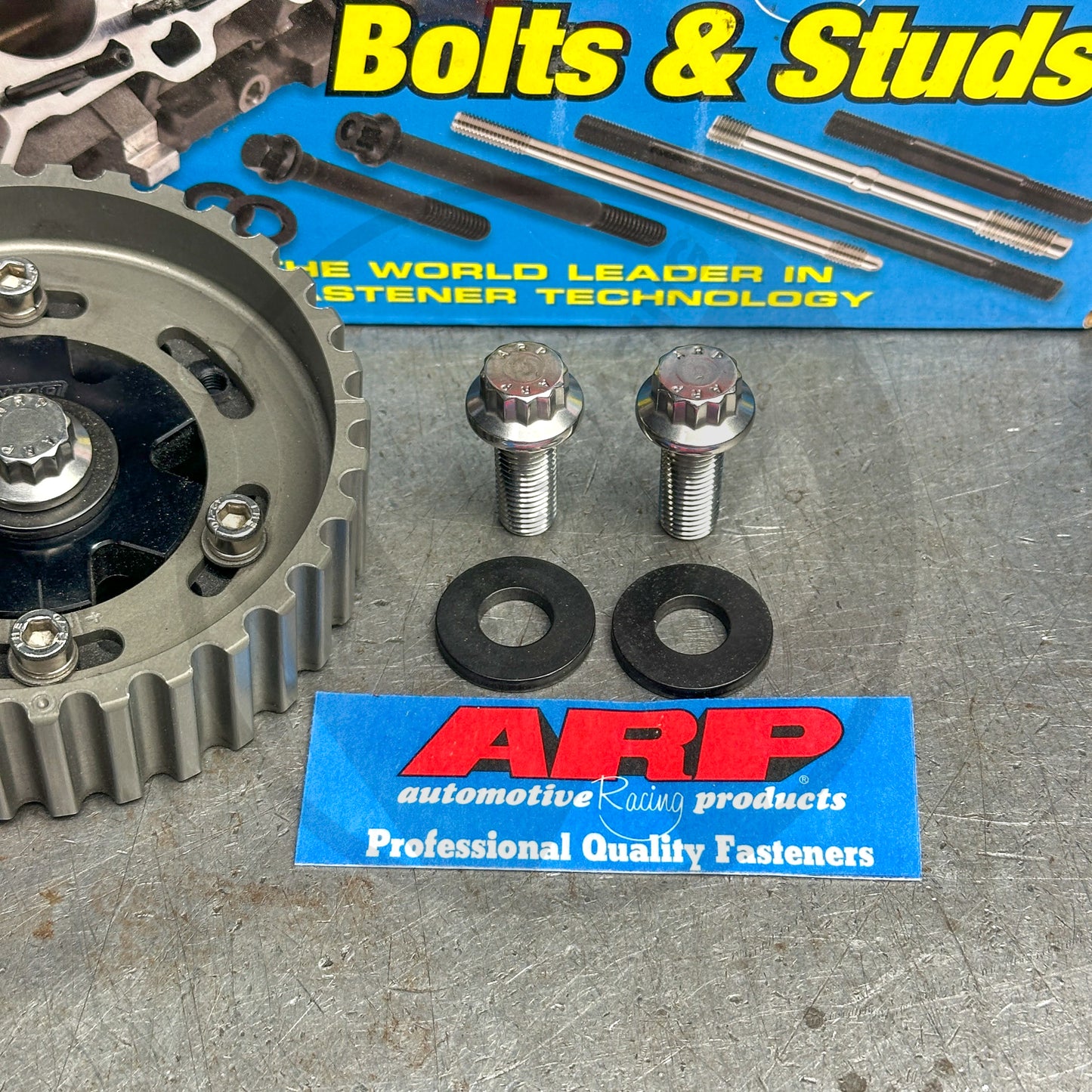 ARP Stainless Cam Gear Bolts and Black Washers for Honda Acura B Series LS B20 (12 Point)