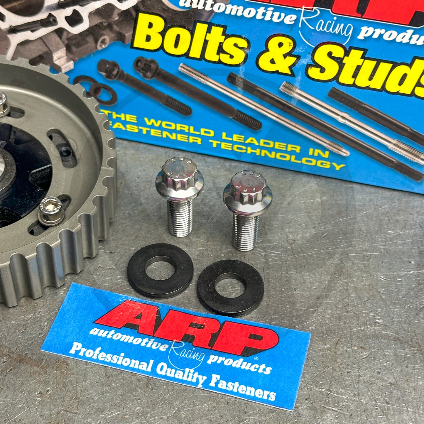 ARP Stainless Cam Gear Bolts and Black Washers for Honda Acura B Series LS B20 (12 Point)