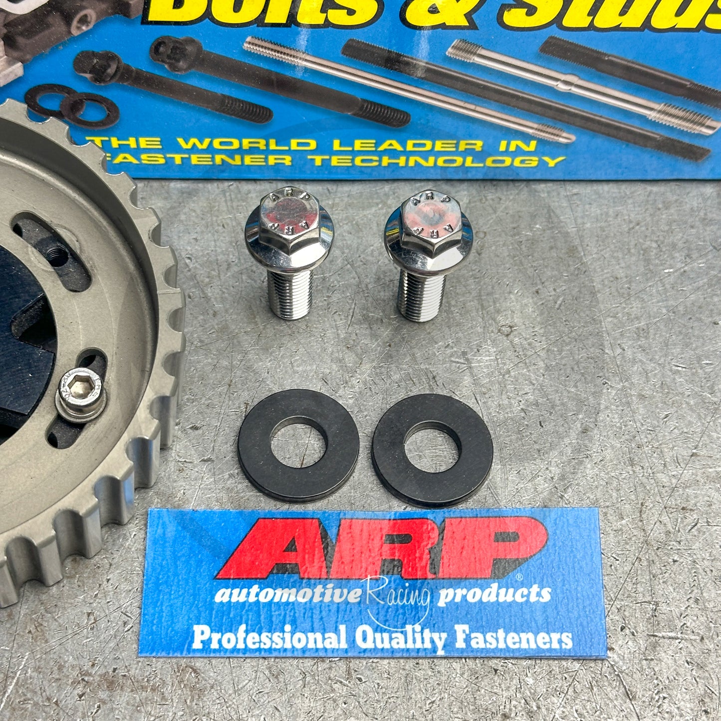 ARP Stainless Cam Gear Bolts and Black Washers for Honda Acura B Series LS B20 (6 Point)