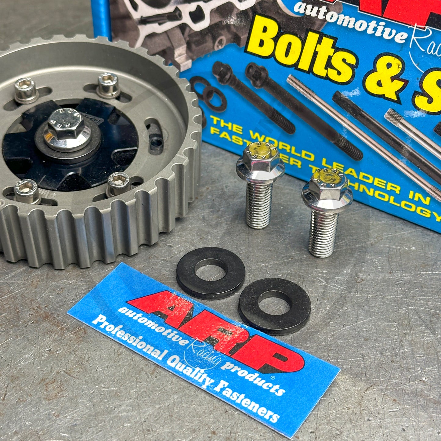 ARP Stainless Cam Gear Bolts and Black Washers for Honda Acura B Series LS B20 (6 Point)