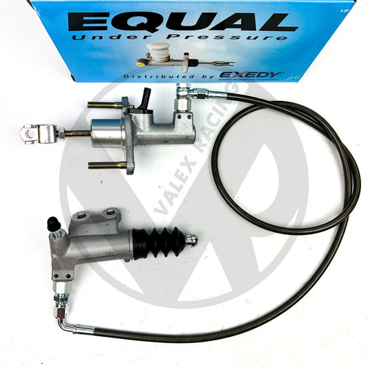 Bolt In EM2 Clutch Master Cylinder and Slave Cylinder Kit with Stainless Steel Clutch Line for 09-14 Honda Fit 1.5L