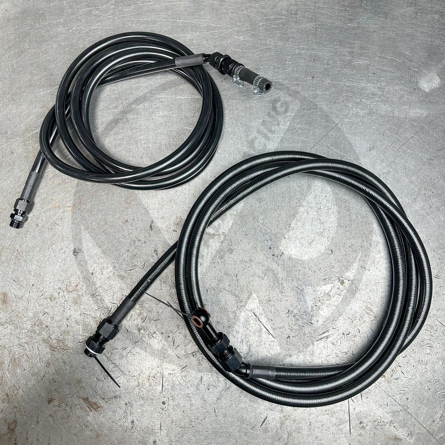 92-95 Civic E85 Compatible Stainless Steel Fuel Lines Kit -8AN FEED -6AN RETURN (Black)