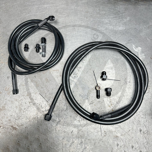 92-95 Civic E85 Compatible Stainless Steel Fuel Lines Kit -10AN FEED -6AN RETURN (Black)