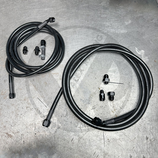 97-01 Honda CR-V E85 Compatible Stainless Steel Fuel Lines Kit -8AN FEED -6AN RETURN Black