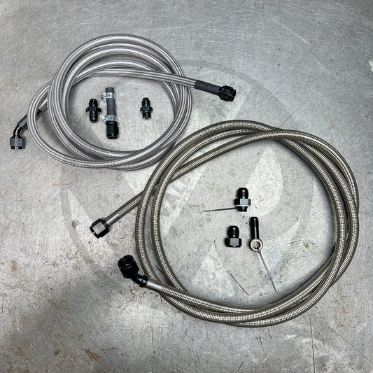 92-95 Civic E85 Compatible Stainless Steel Fuel Lines Kit -8AN FEED -6AN RETURN