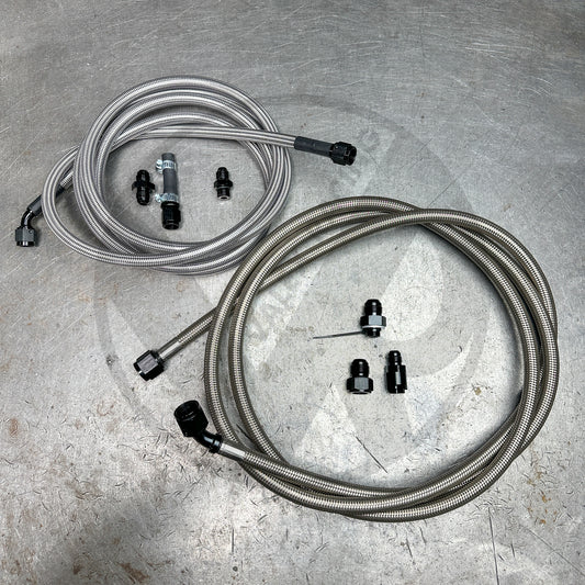 96-00 Honda Civic EK E85 Compatible Stainless Steel Fuel Lines Kit -8AN FEED -6AN RETURN