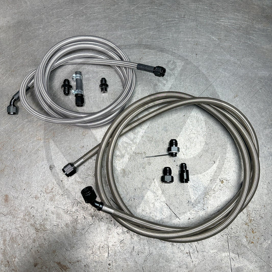 97-01 Honda CR-V E85 Compatible Stainless Steel Fuel Lines Kit -8AN FEED -6AN RETURN