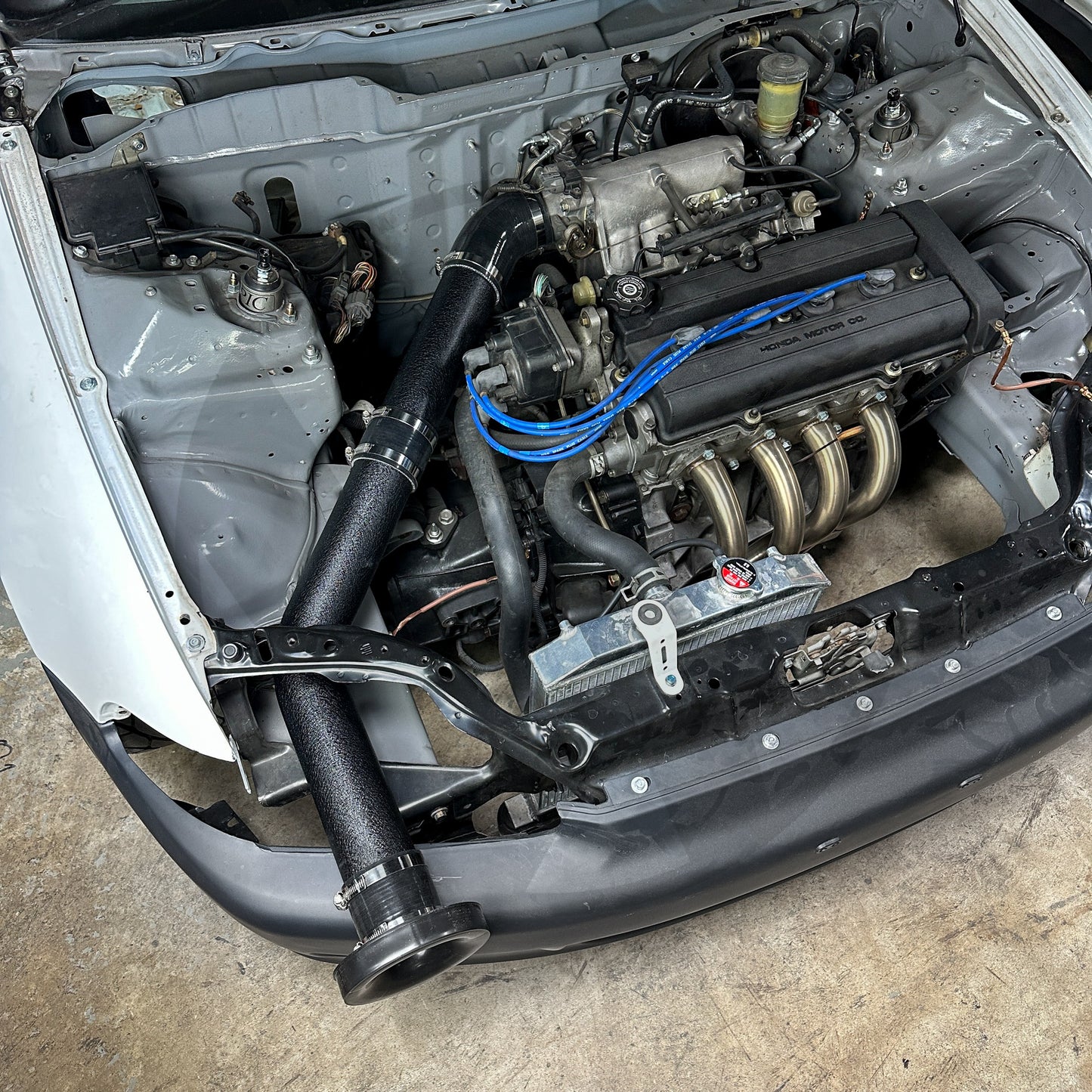 3" inch Honda Acura All Motor Through Headlight Intake - B Series EG EK