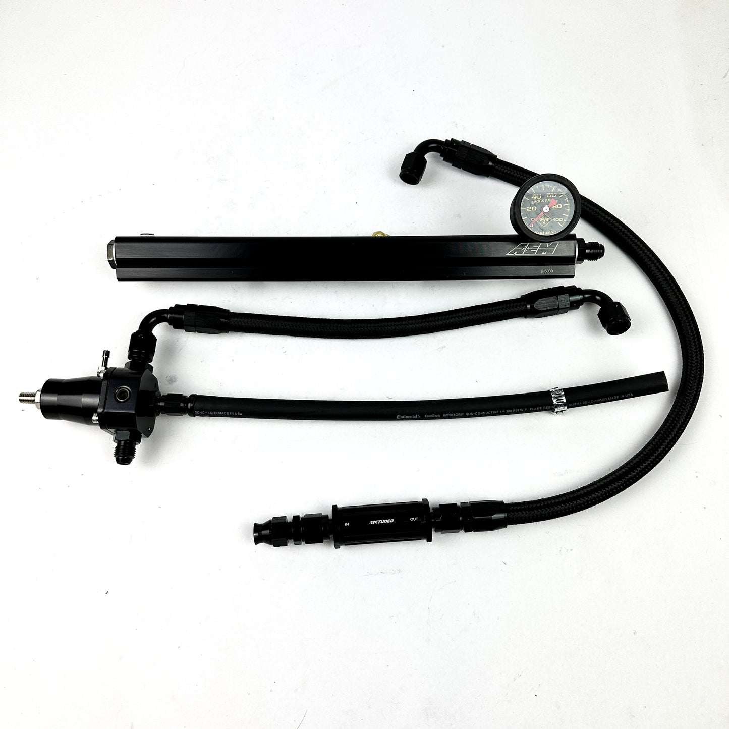 D Series Fuel Tuck System with AEM Fuel Rail & K Tuned Filter for Honda Civic D16Y8 Y7 2 BOLT