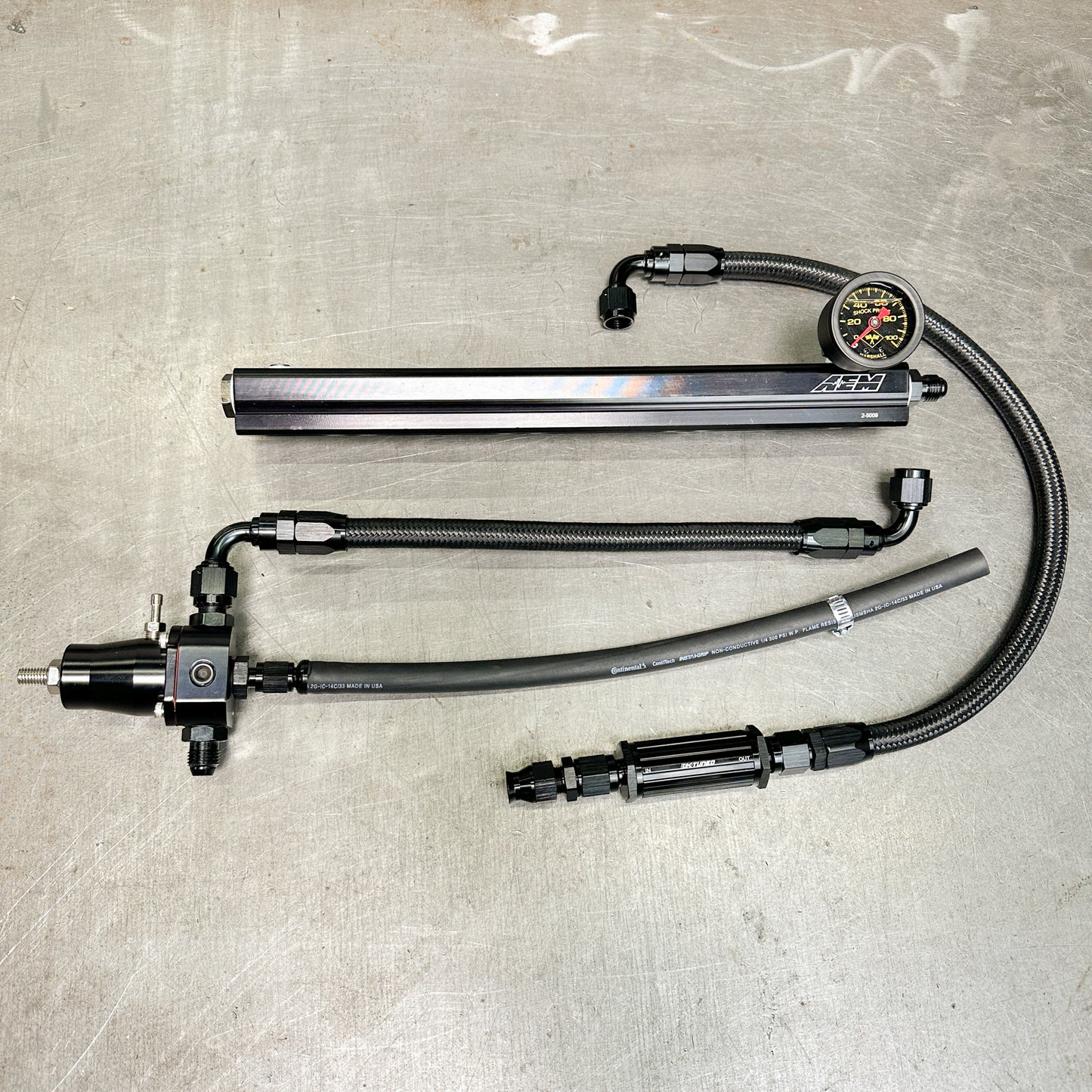 D Series Fuel Tuck System with AEM Fuel Rail & K Tuned Filter for Honda Civic D16Y8 Y7 2 BOLT