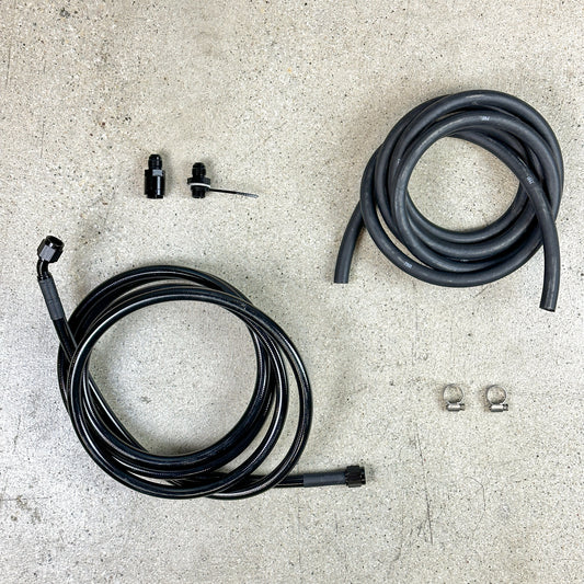97-01 Honda CR-V Replacement Black Stainless Steel Fuel Feed Line & Rubber Return