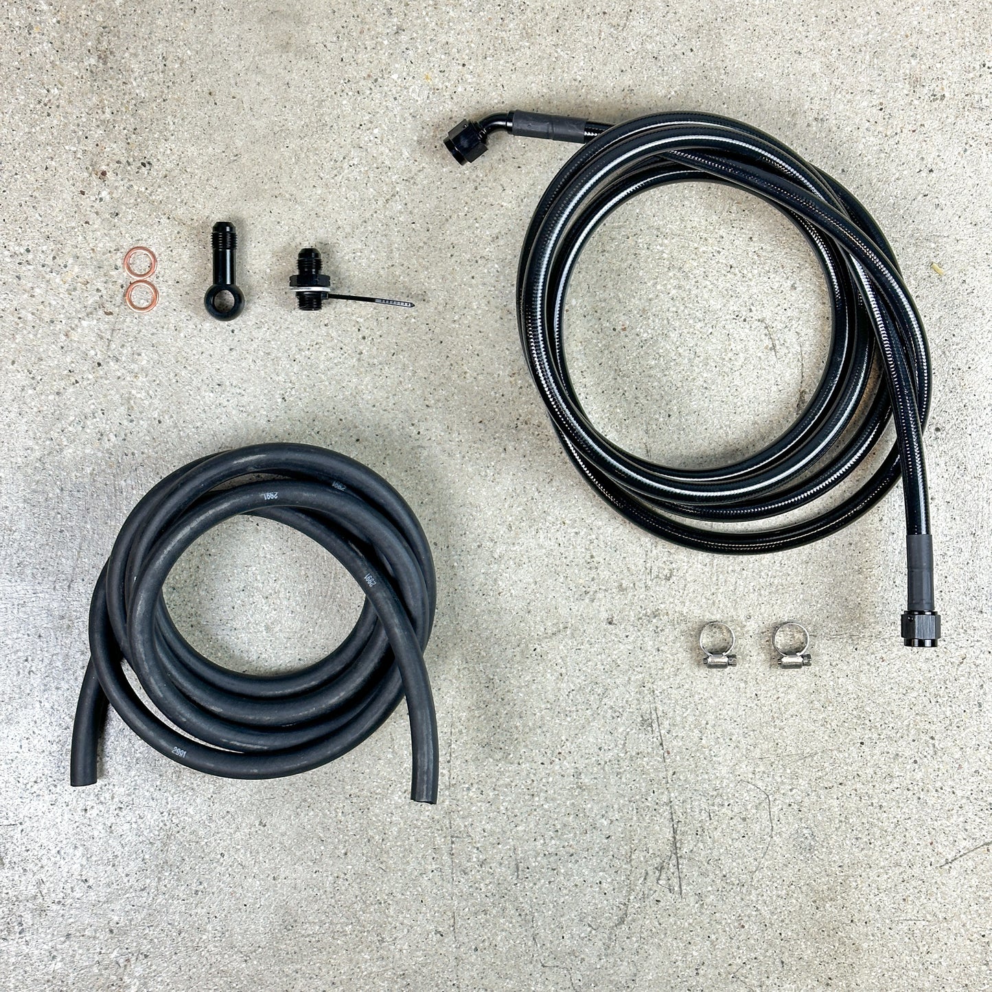 90-97 Honda Accord Replacement Stainless Steel -6 Fuel Feed Line & Rubber Return (Black)