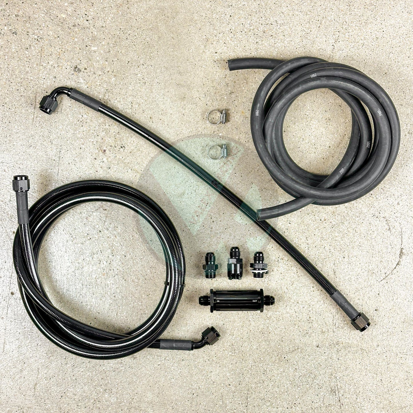 96-00 Civic EK Tucked Stainless Steel Complete Fuel Line System Filter -6 Black