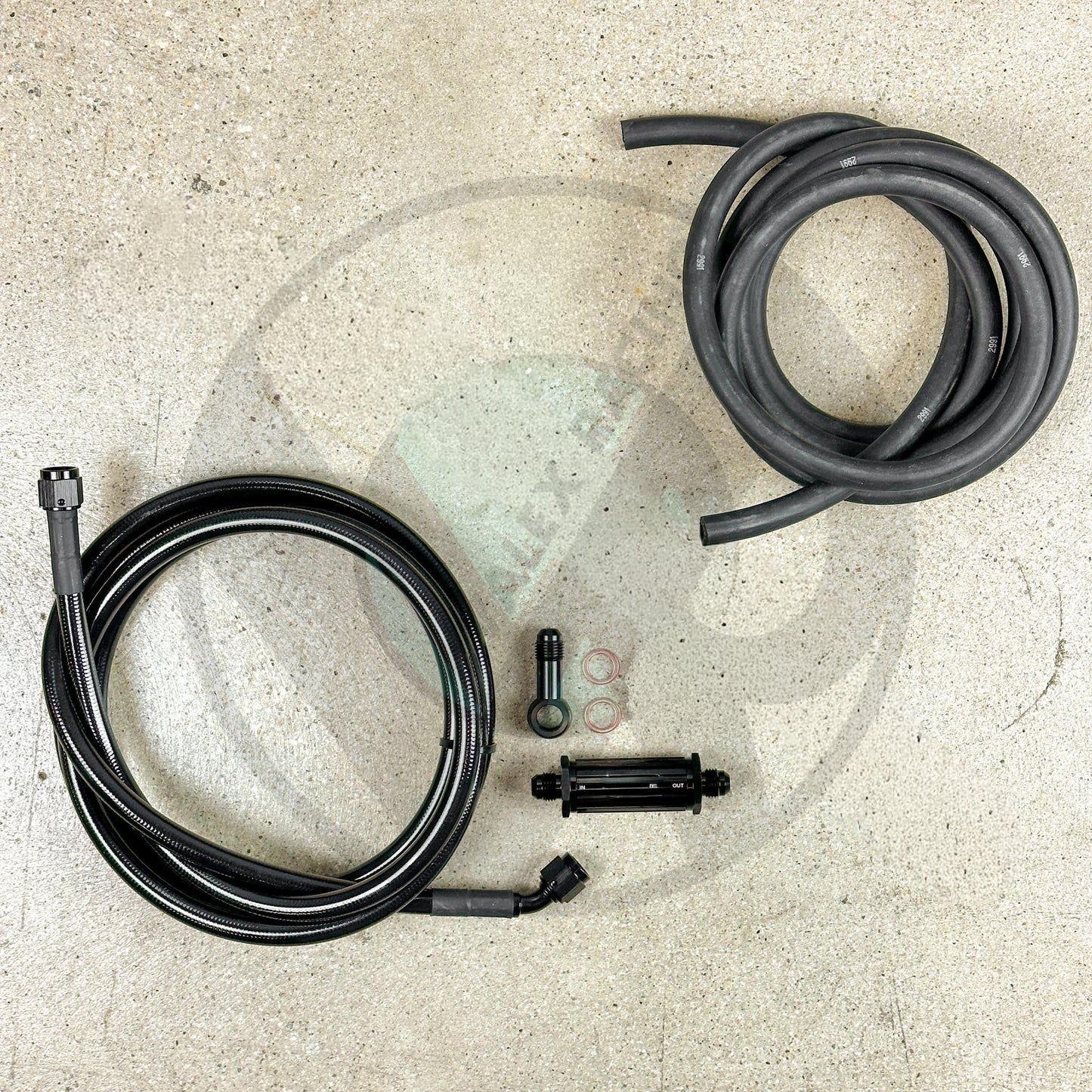 Center Feed Modular Fuel System for Honda Acura K Swap (Wrinkle Black)