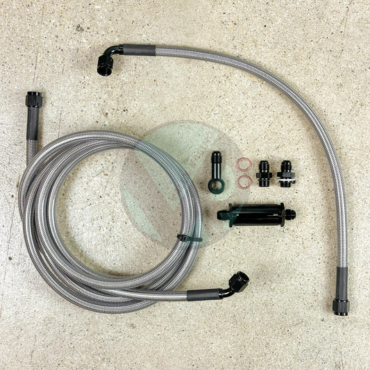 94-01 Acura Integra DC2 Tucked Stainless Steel Fuel Feed Line System -6 Silver