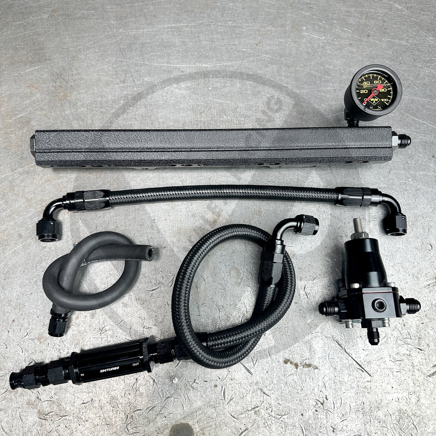 D Series Fuel Tuck System with AEM Style Fuel Rail & K Tuned Filter for Honda Civic D16Y8 Y7 2 BOLT