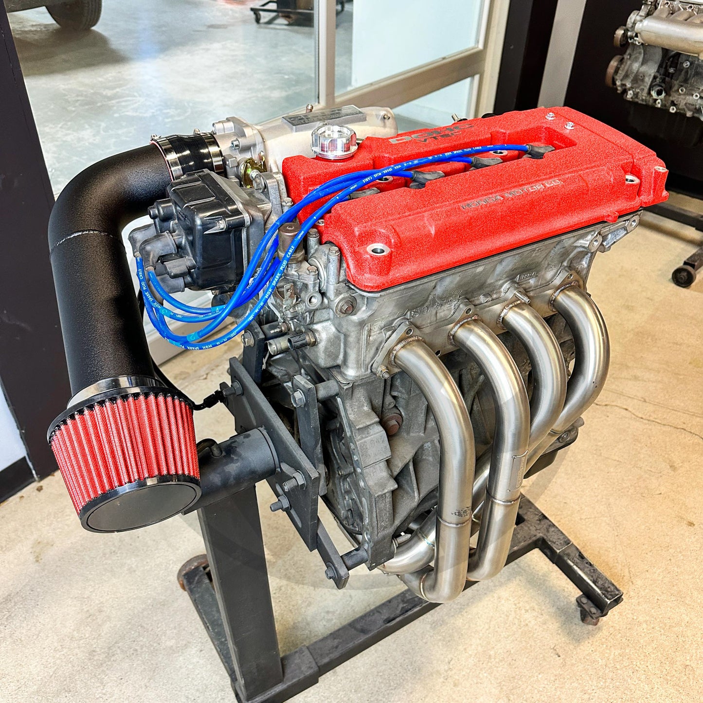 Honda/Acura 3.5" Intake System with Racing Air Filter Black B D H Swap