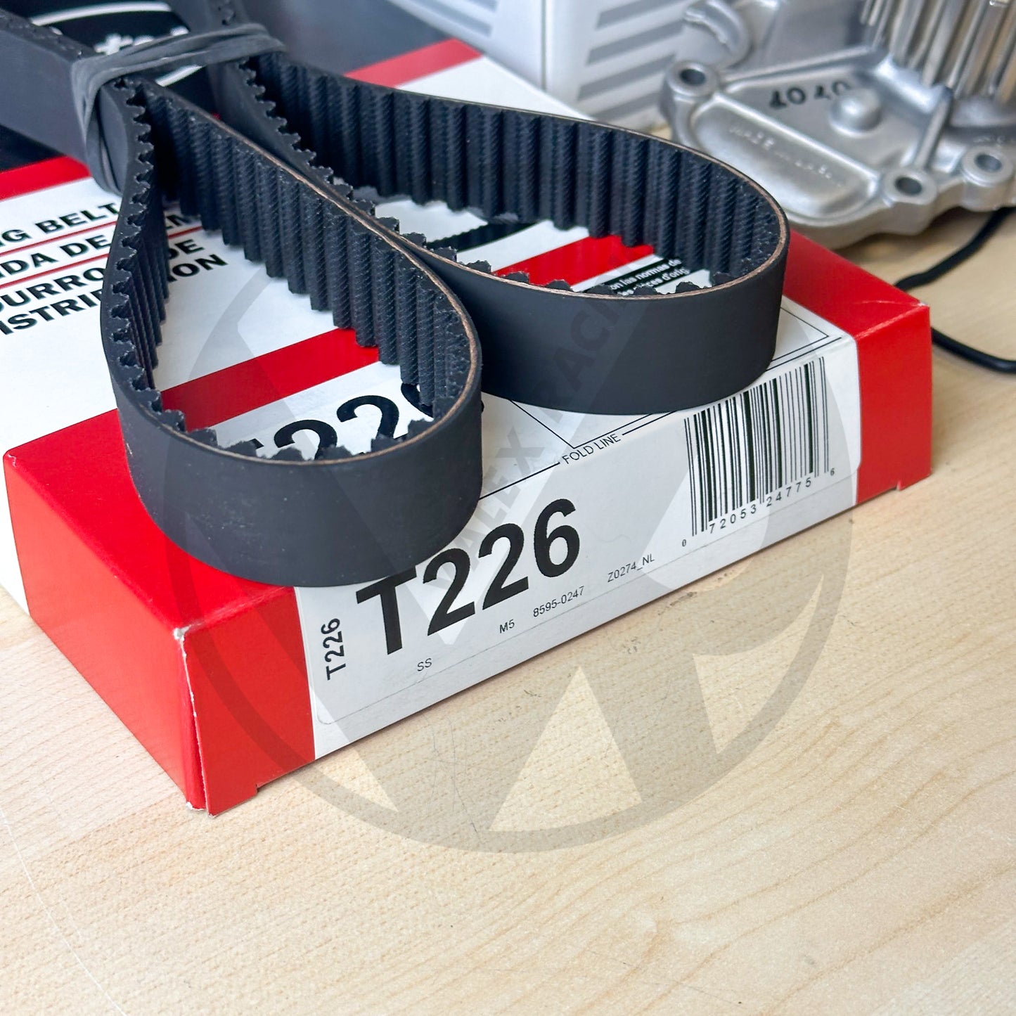 Gates T226 Timing Belt & NPW Japan Water Pump For Honda H22 H23 DOHC VTEC