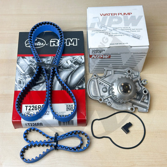 Gates Racing T226RB Timing Belt & NPW Japan Water Pump For Honda H22 H23 DOHC VTEC
