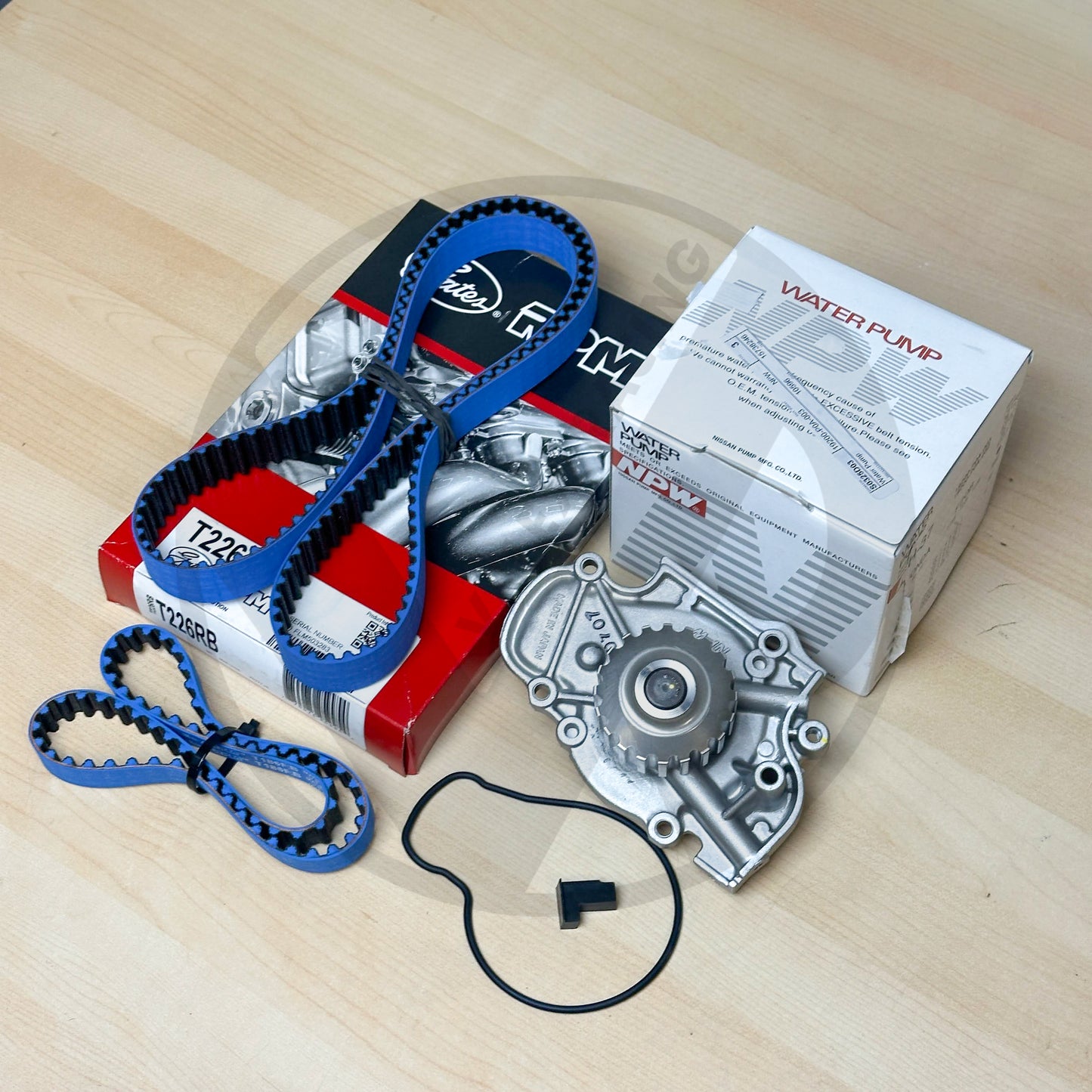 Gates Racing T226RB Timing Belt & NPW Japan Water Pump For Honda H22 H23 DOHC VTEC