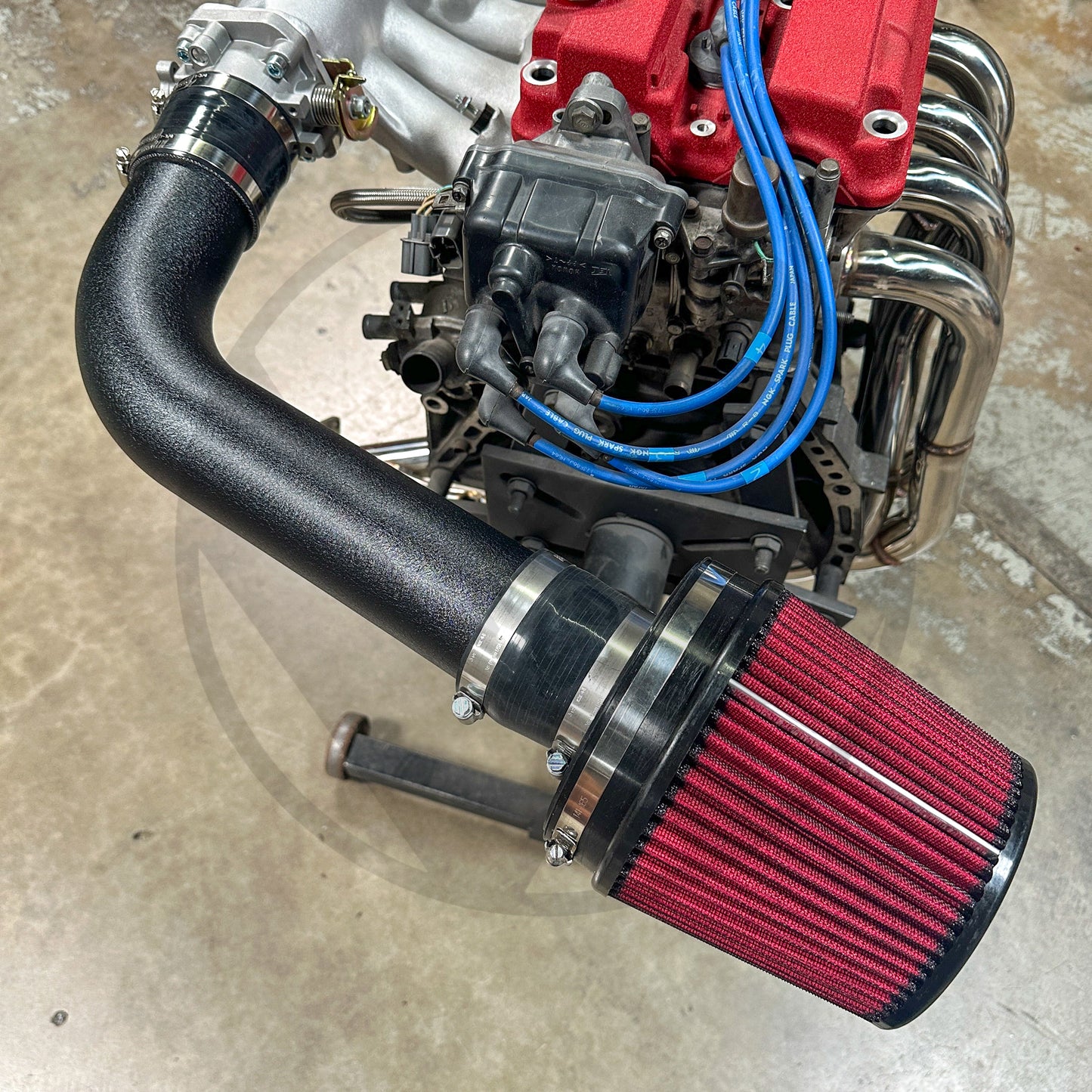 3" Intake W/ BLOX Filter & V Stack for Honda Acura B D H Series Wrinkle Black