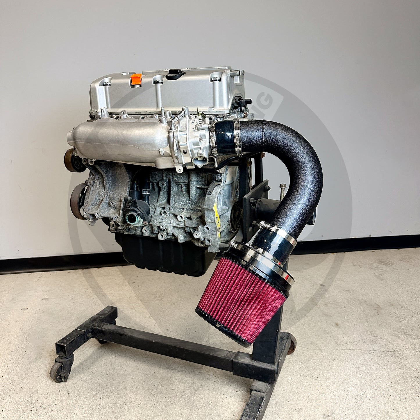 Valex Racing Thru Bumper All Motor 2 Piece Intake Kit w V Stack for K Series EG EK | Wrinkle Black