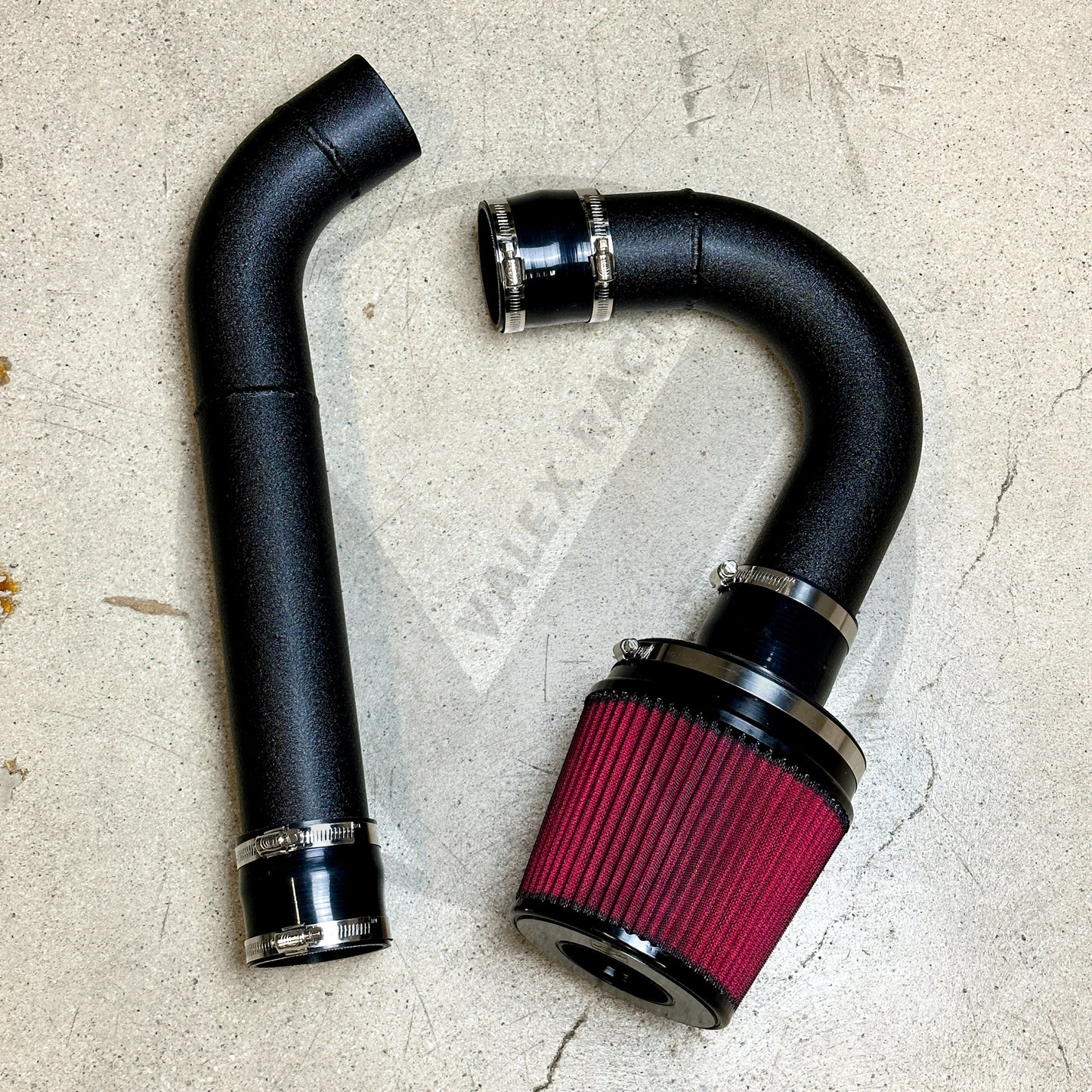 Valex Racing Thru Bumper All Motor 2 Piece Intake Kit w V Stack for K Series EG EK | Wrinkle Black