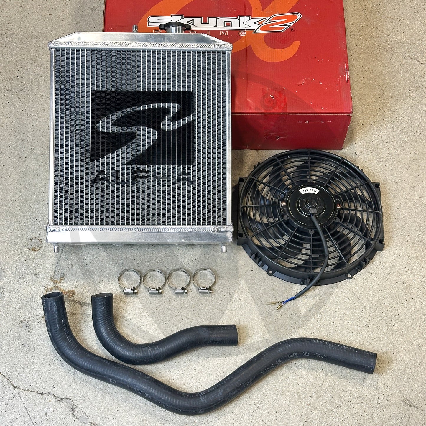 Skunk2 Pro Half Size Alpha Radiator Kit For Honda Civic Acura Integra B Series