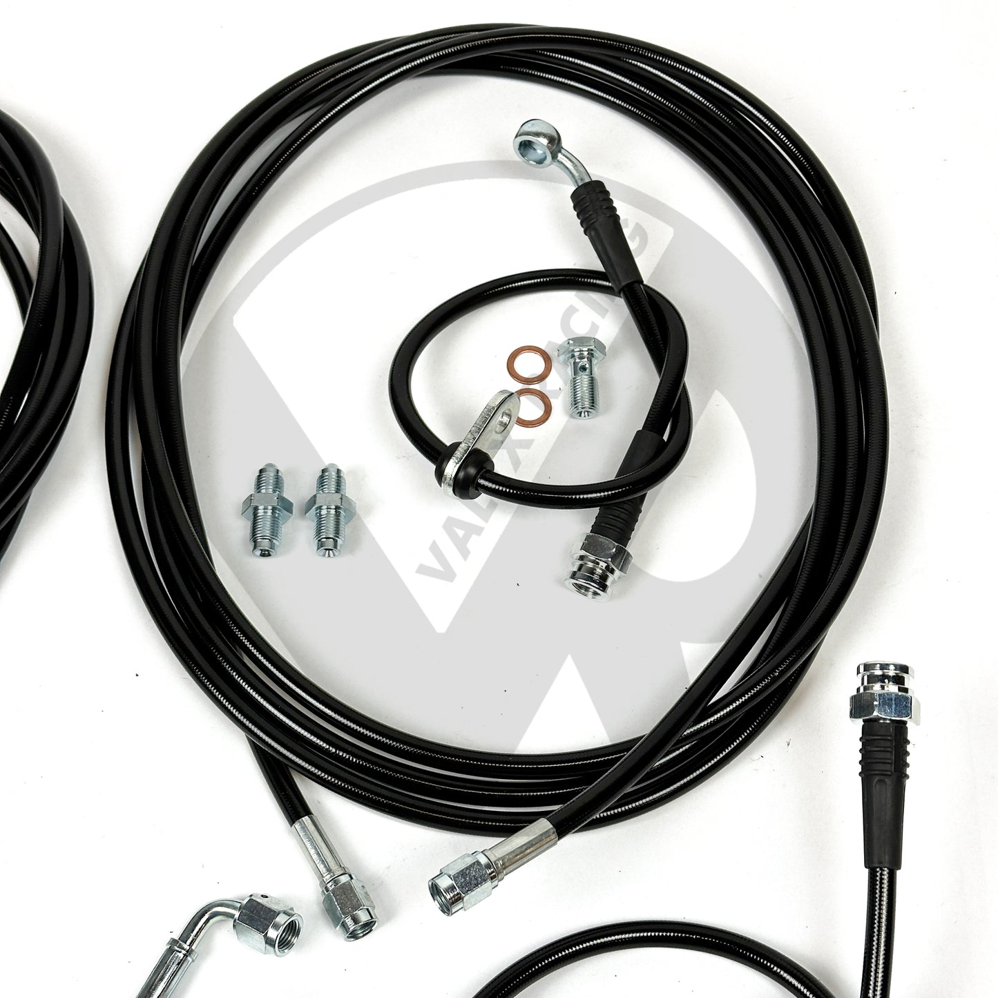 Complete Front & Rear BLACK Brake Line Replacement Kit 92-95 Honda Civic w/rear disc