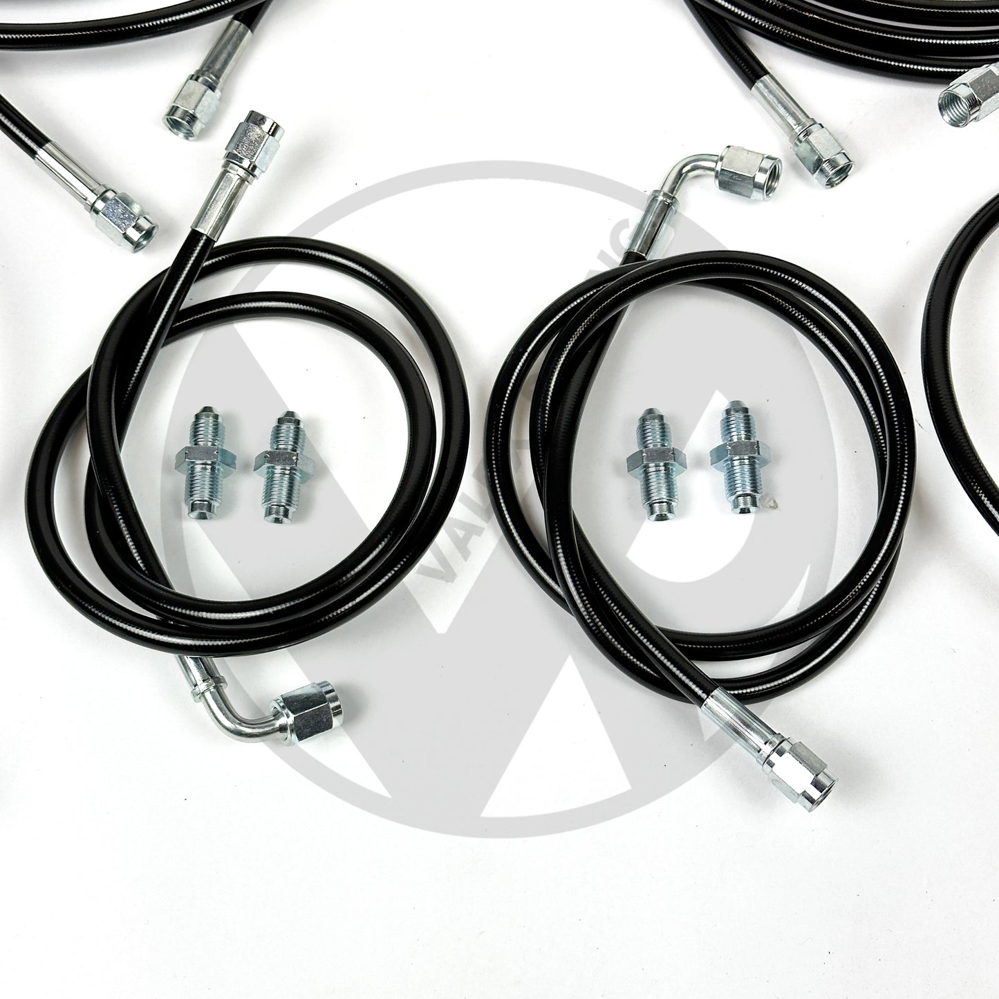 Complete Front & Rear BLACK Brake Line Replacement Kit 92-95 Honda Civic w/rear disc
