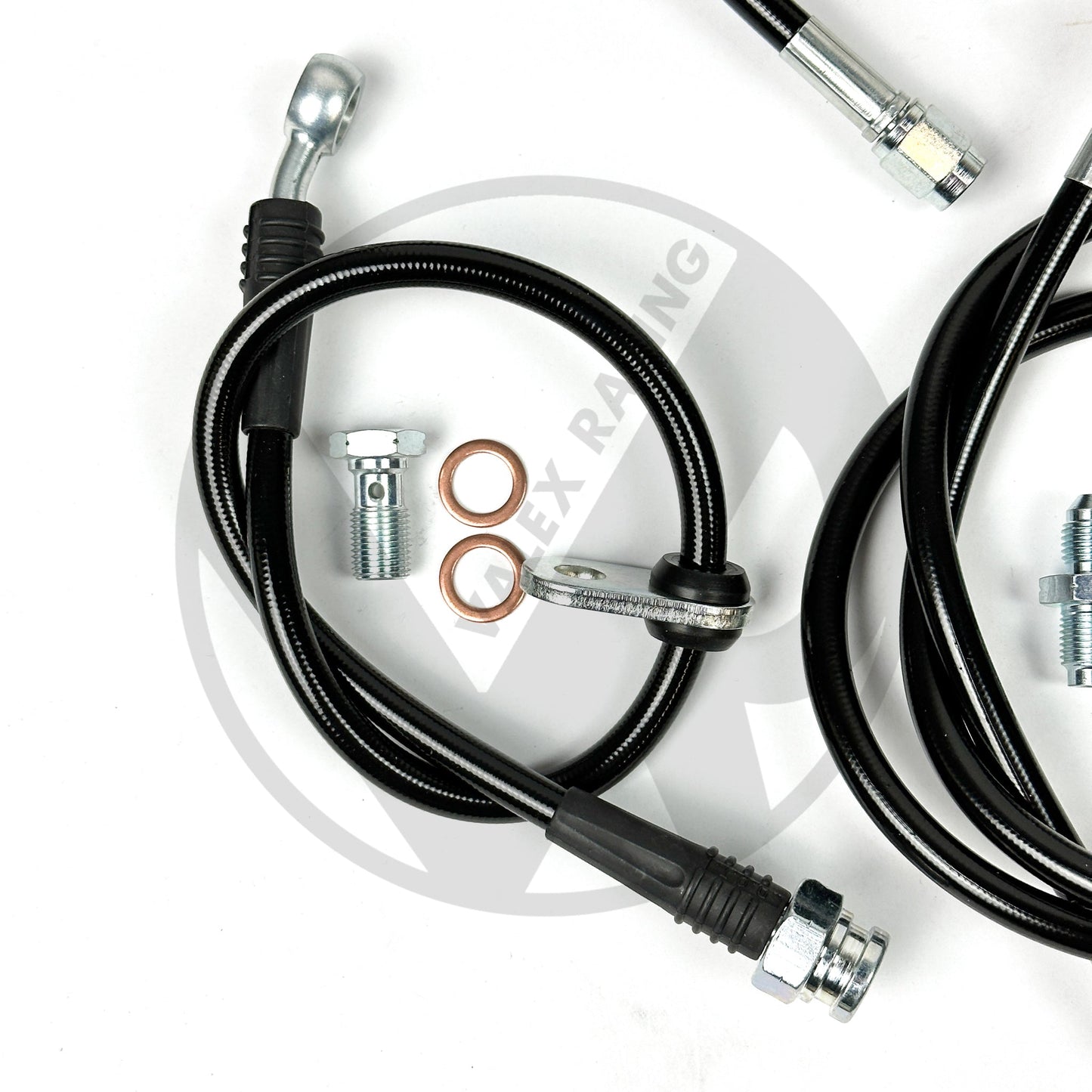 Complete Front & Rear BLACK Brake Line Replacement Kit 96-00 Honda Civic w Rear Drum Brakes