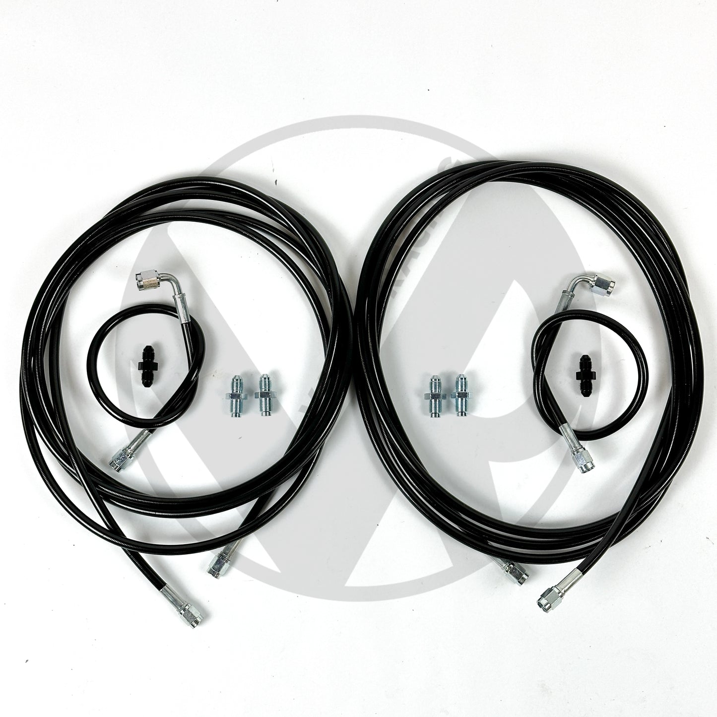 Complete BLACK Stainless Rear Brake Line Replacement Kit 92-95 Honda Civic w/ drum