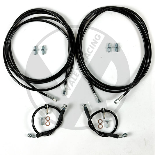 Complete BLACK Stainless Rear Brake Line Replacement Kit 92-95 Honda Civic w/ disc