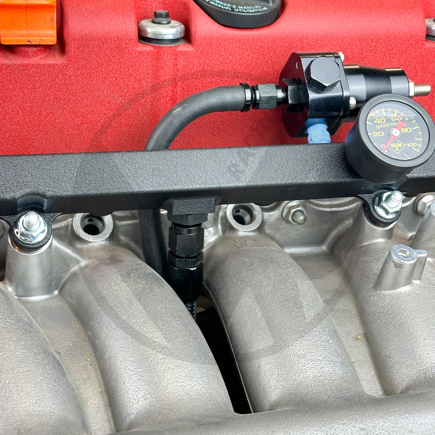 Center Feed Modular Fuel System for Honda Acura K Swap (Wrinkle Black)