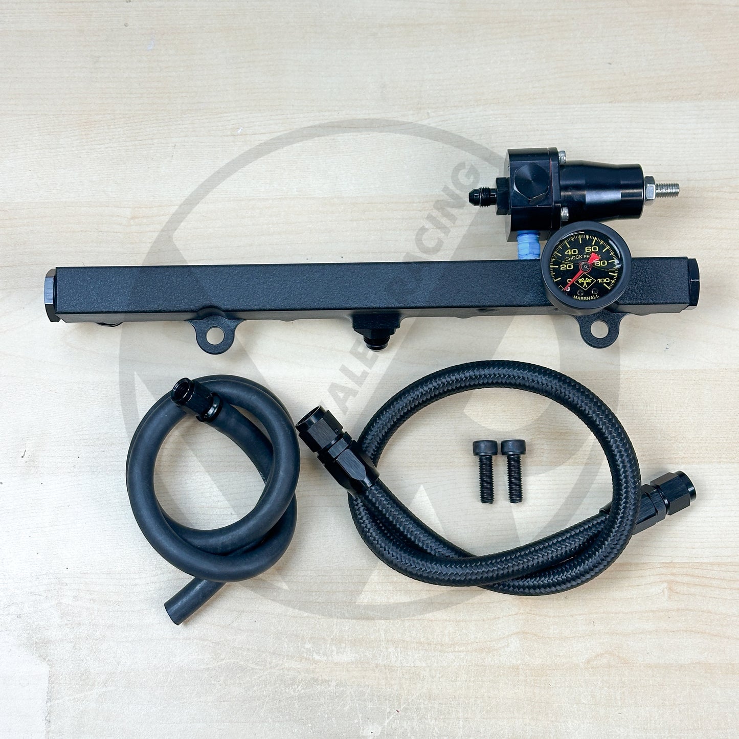 Center Feed Modular Fuel System for Honda Acura K Swap (Wrinkle Black)