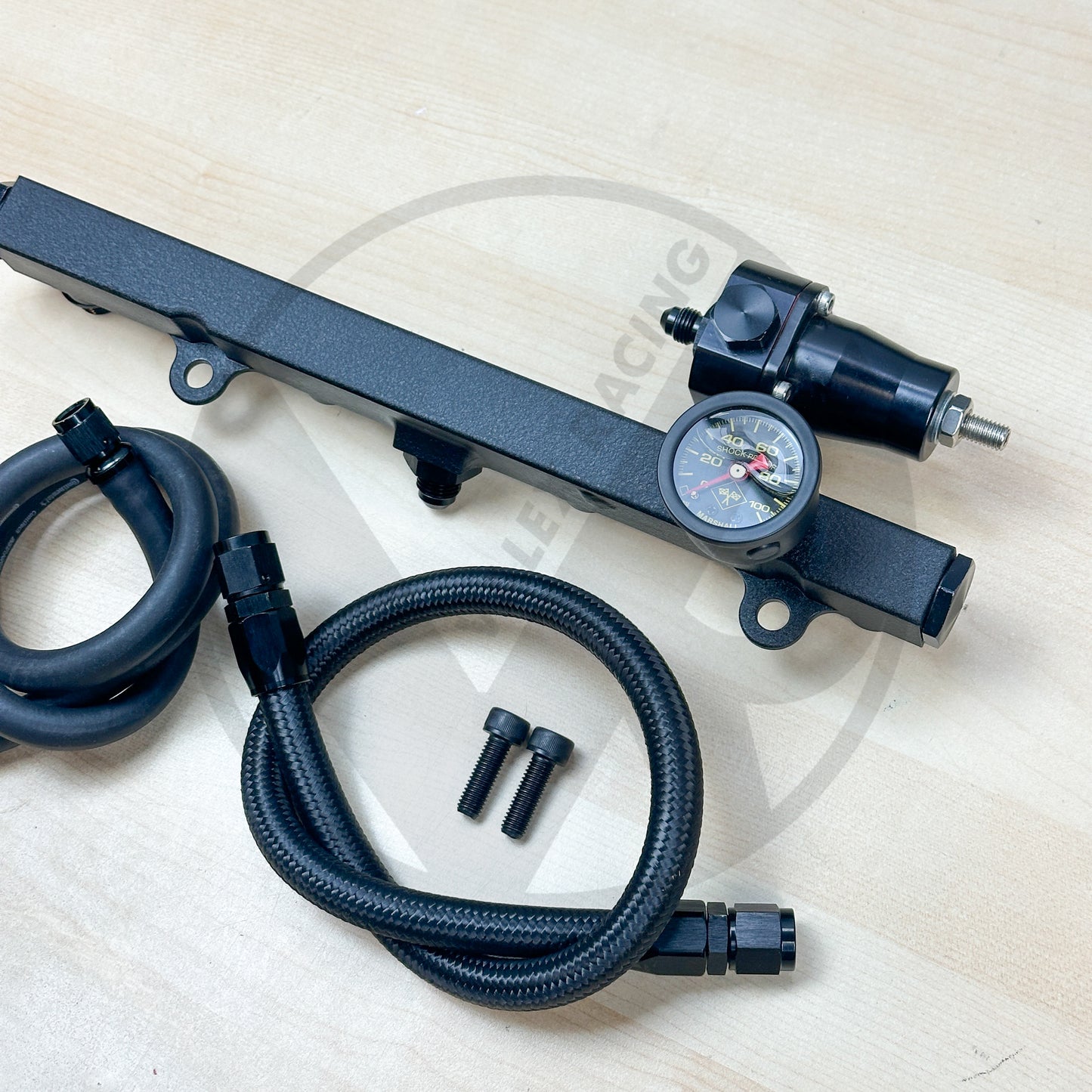Center Feed Modular Fuel System for Honda Acura K Swap (Wrinkle Black)