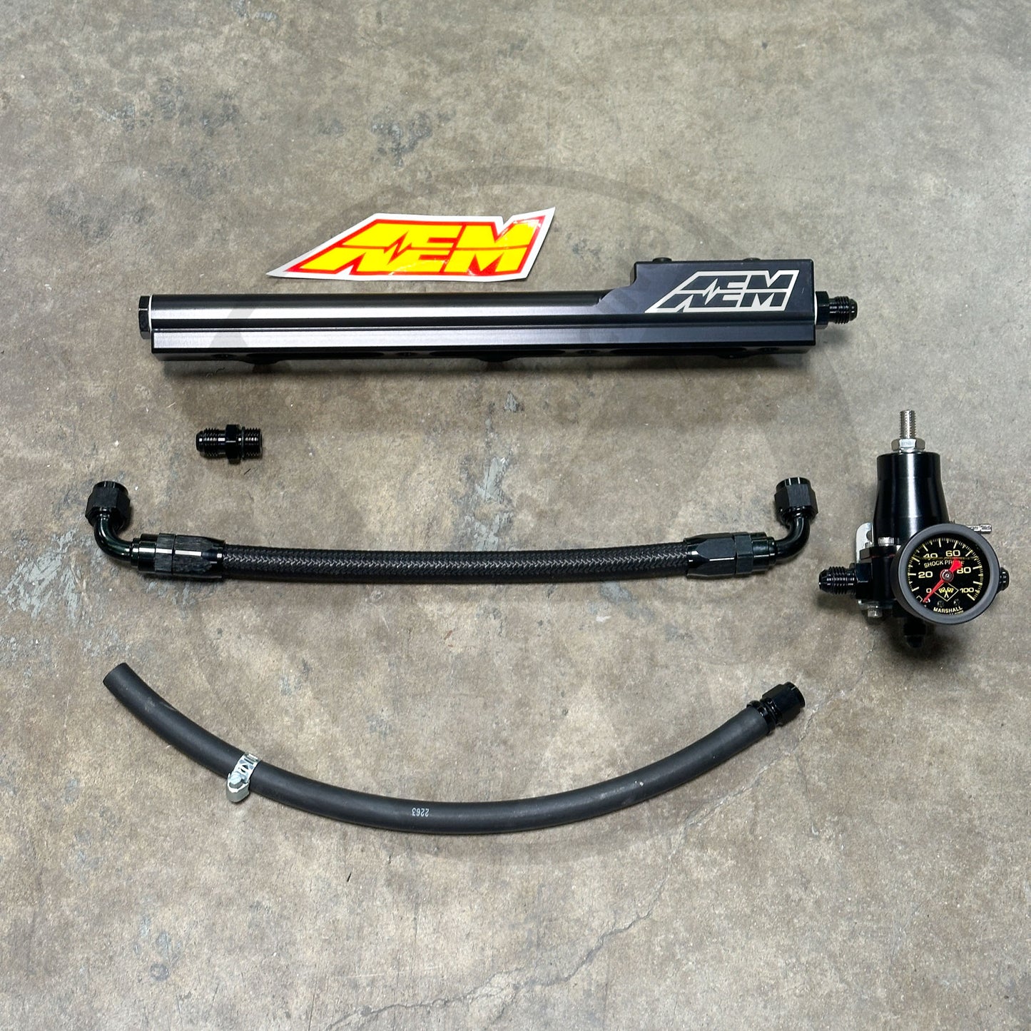 AEM Budget Fuel Rail Swap Kit for Honda Civic Integra B Series EG EK DC2 (Black)