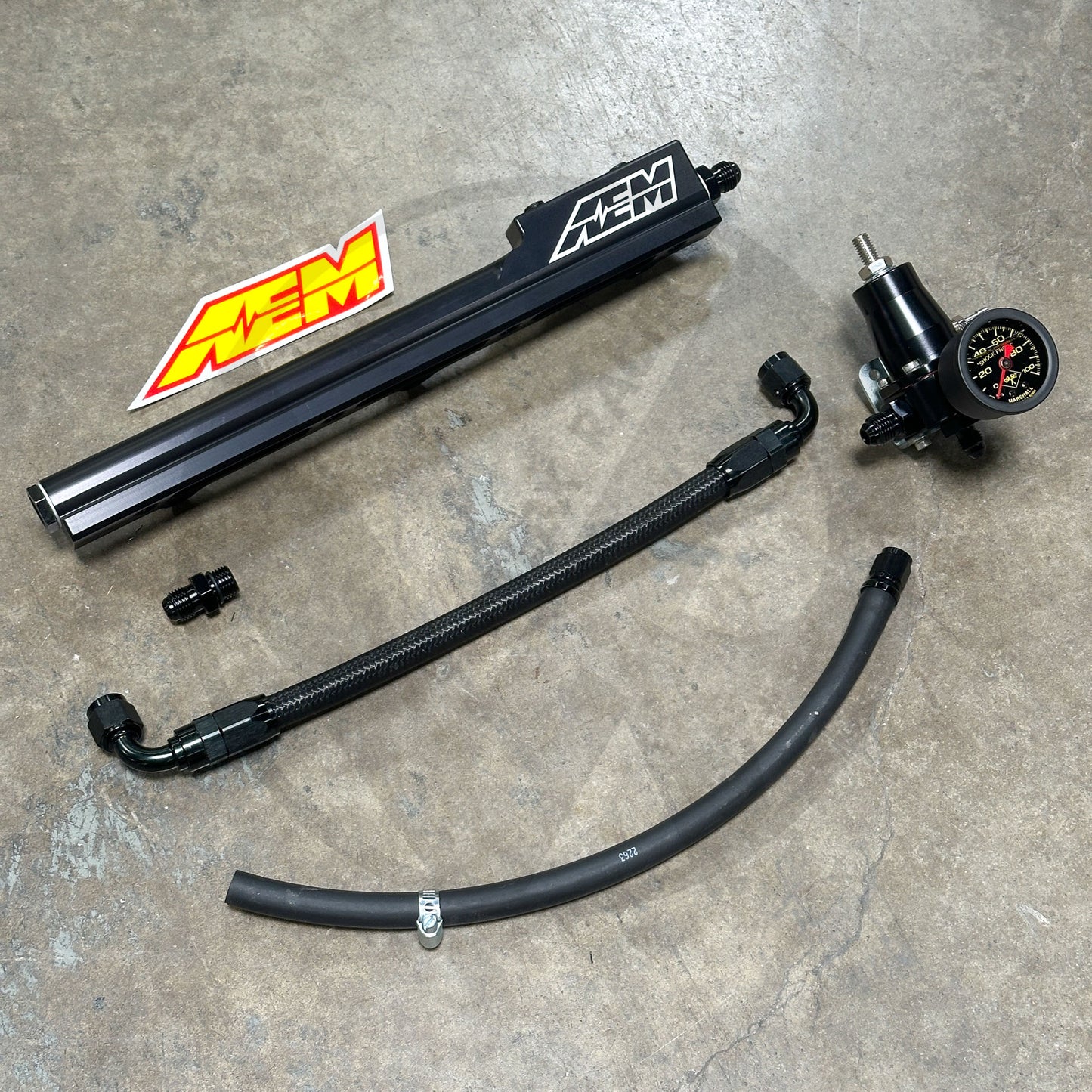 AEM Budget Fuel Rail Swap Kit for Honda Civic Integra B Series EG EK DC2 (Black)