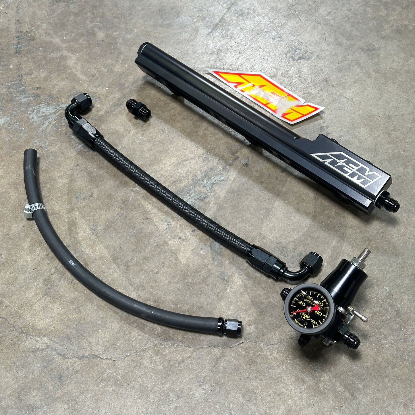 AEM Budget Fuel Rail Swap Kit for Honda Civic Integra B Series EG EK DC2 (Black)