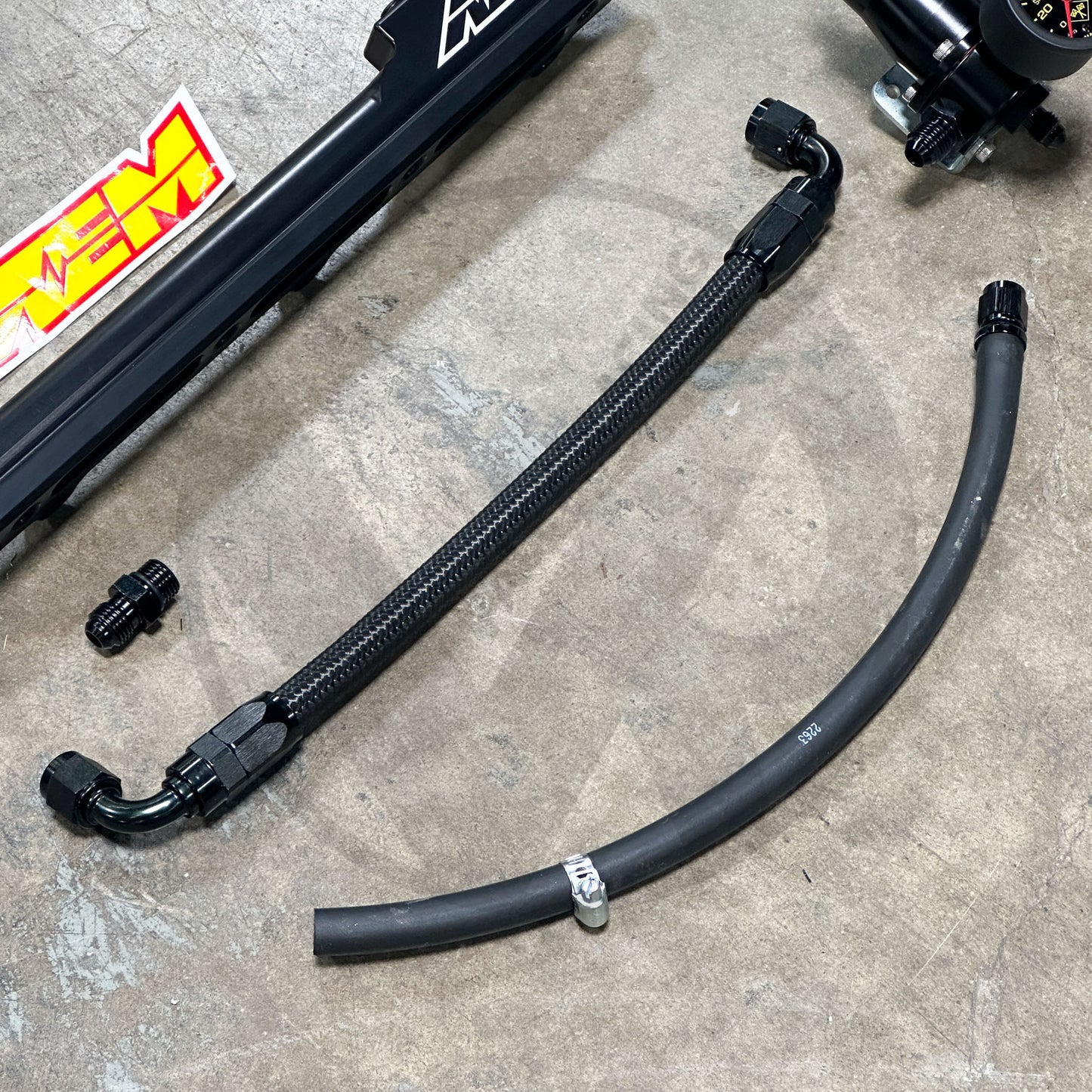 AEM Budget Fuel Rail Swap Kit for Honda Civic Integra B Series EG EK DC2 (Black)