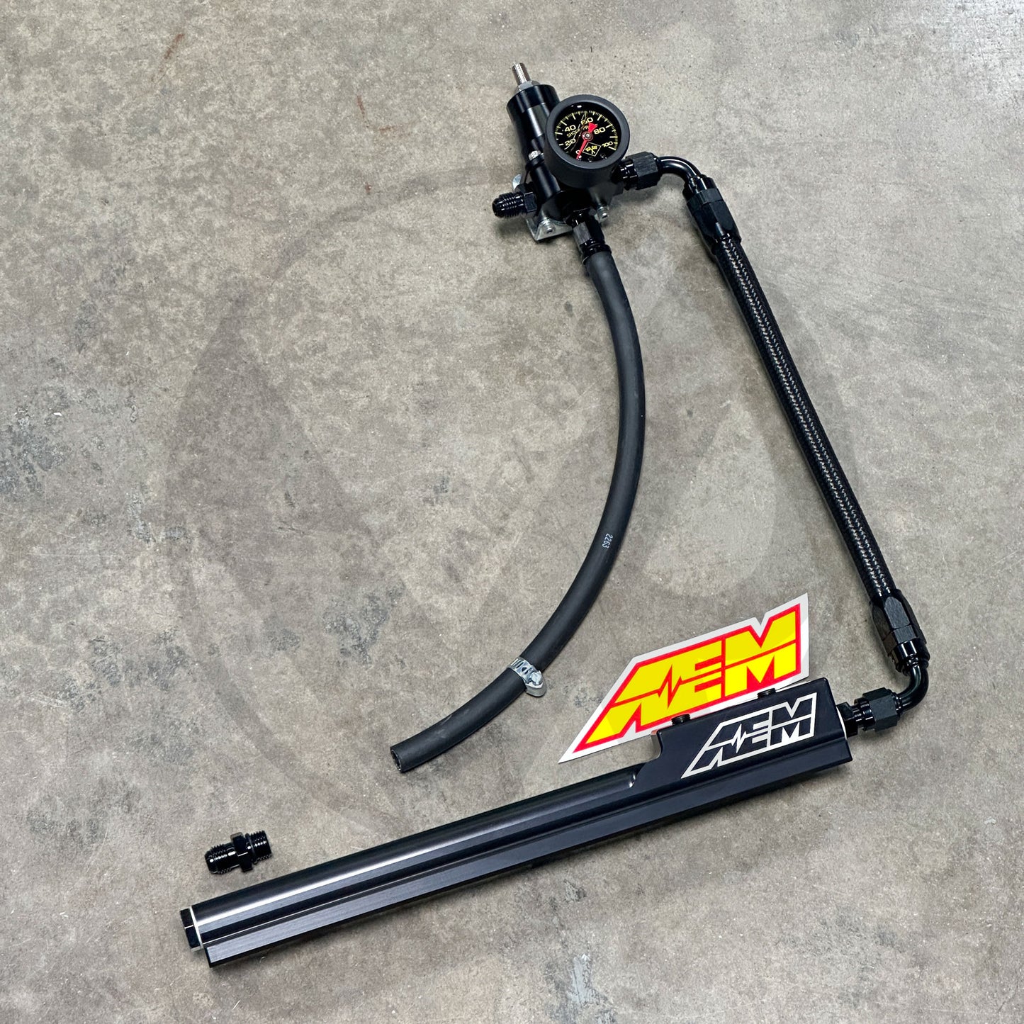 AEM Budget Fuel Rail Swap Kit for Honda Civic Integra B Series EG EK DC2 (Black)