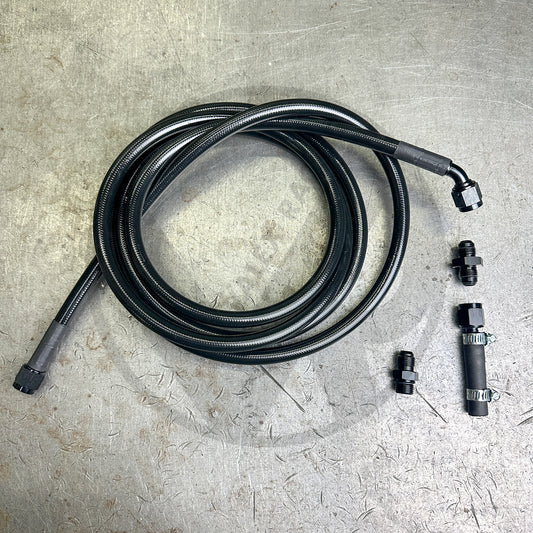 94-01 Integra E85 Compatible Black Stainless Steel Fuel Return Line | Regulator to Tank