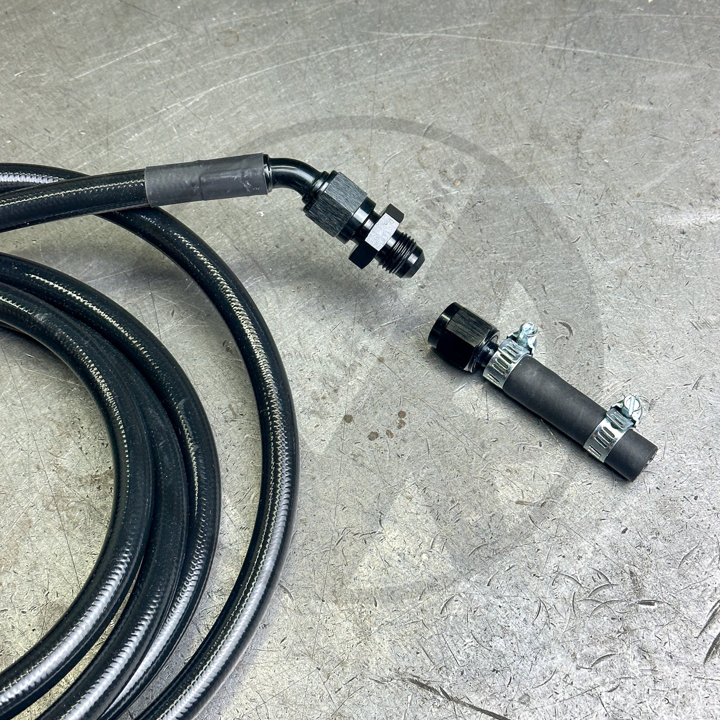94-01 Integra E85 Compatible Black Stainless Steel Fuel Return Line | Regulator to Tank