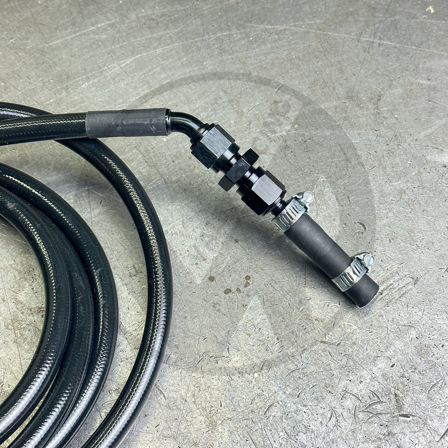 96-00 Civic E85 Compatible Black Stainless Steel Fuel Return Line | Regulator to Tank