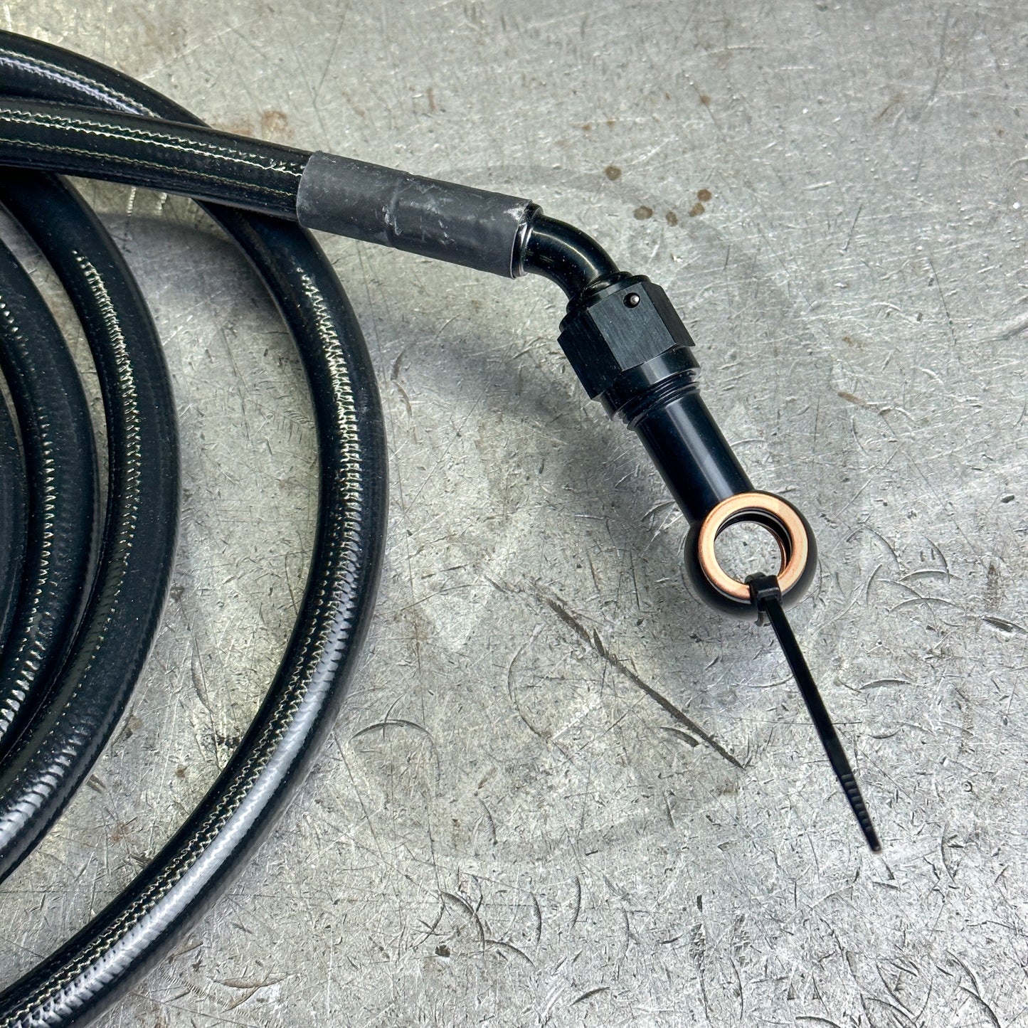92-95 Civic E85 Compatible Black Stainless Steel Fuel Lines Kit - 6AN | Bolt On