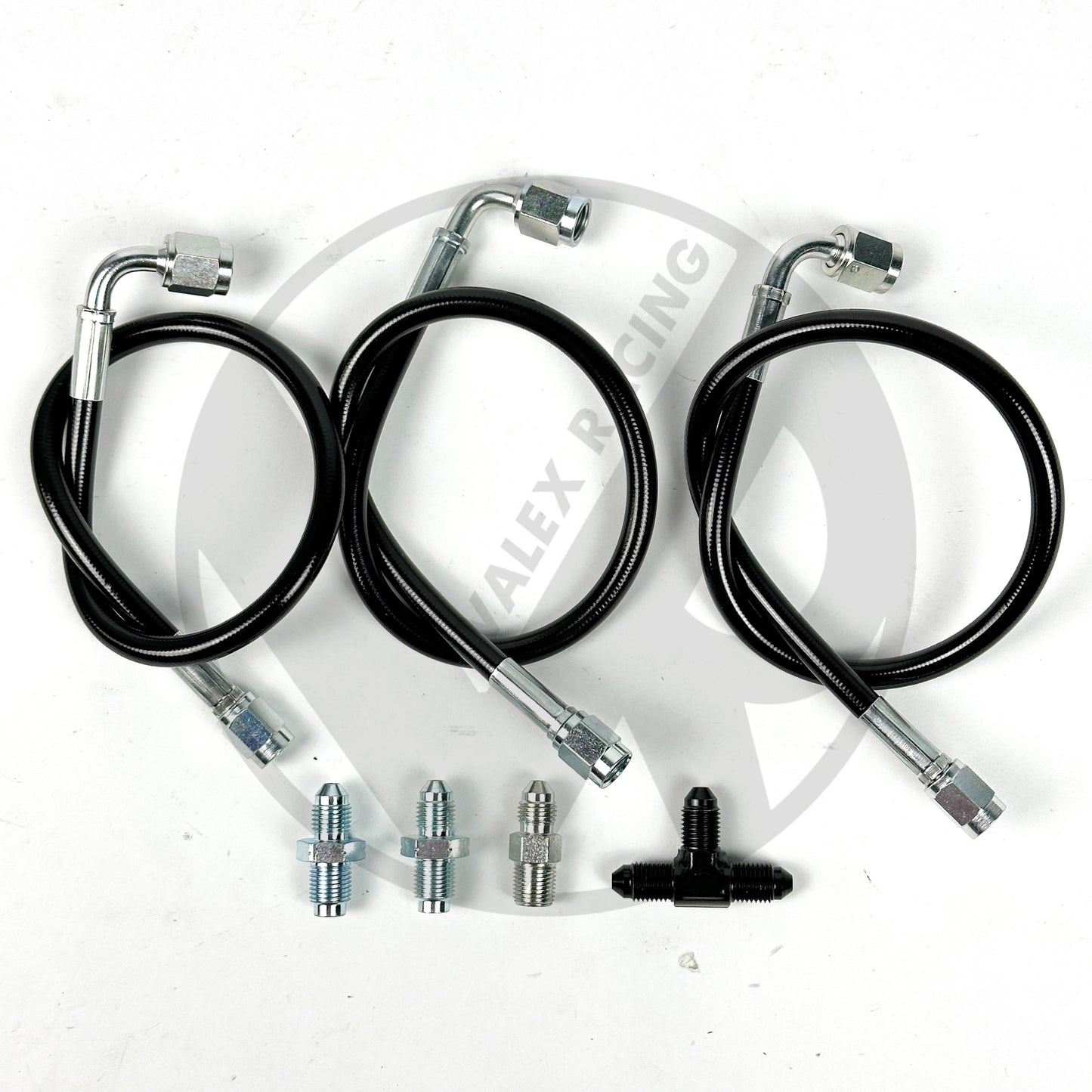 Black Braided Brake Boost Delete Lines (for aftermarket master) Honda Acura