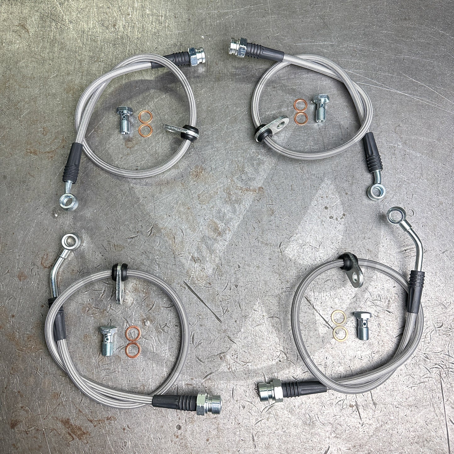 Stainless Steel Braided Front Rear Brake Lines Upgrade For 17-20 Honda Civic Si